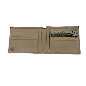 Travelon RF ID protected billfold wallet with genuine leather trim